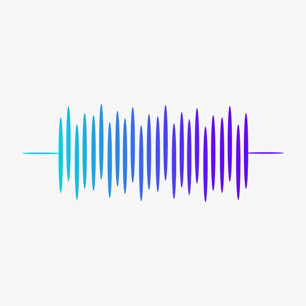蓝色声音声波免抠