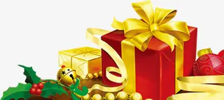 彩色元旦装饰礼盒免抠