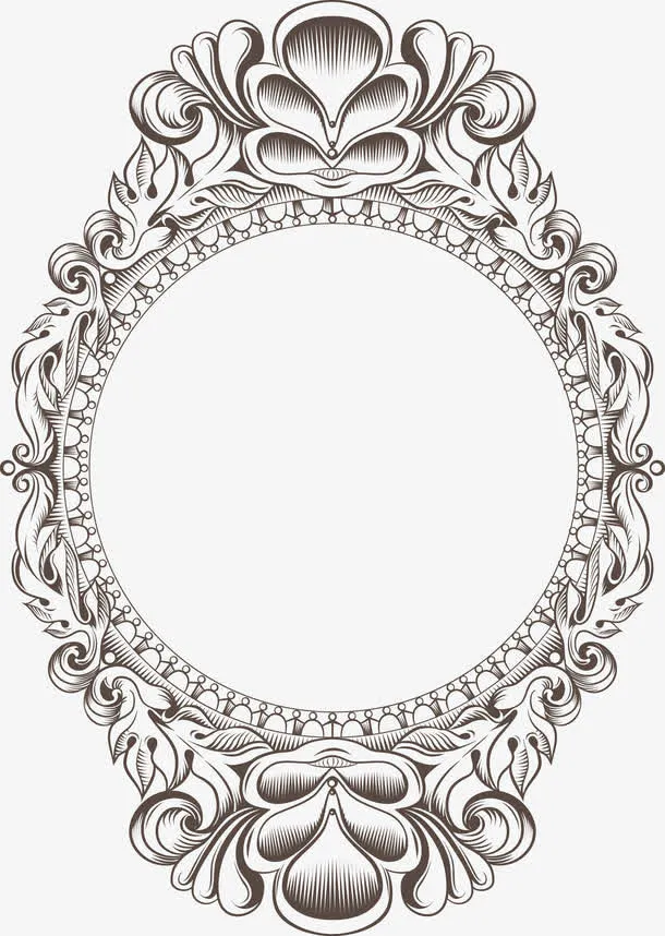 欧式复古花纹免抠