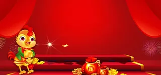 元宵盛典渐变红色banner背景高清