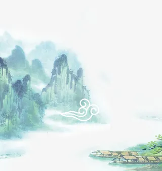 古风国潮青山免抠