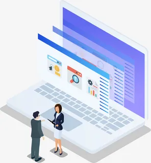 2.5D信息产品立体插画免抠