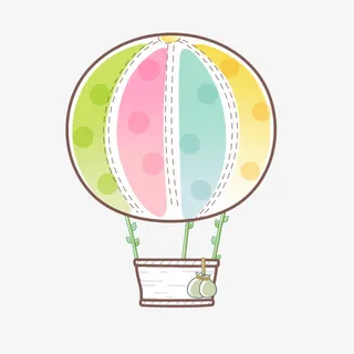 手绘热气球素材免抠