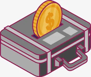 矢量手绘存钱免抠