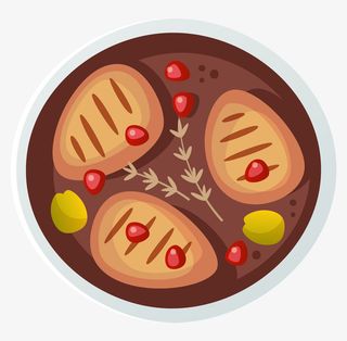 手绘卡通韩式烤肉免抠