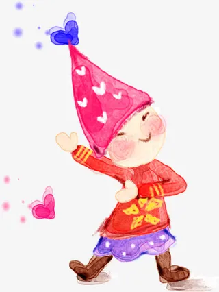 可爱欢乐手绘人物免抠