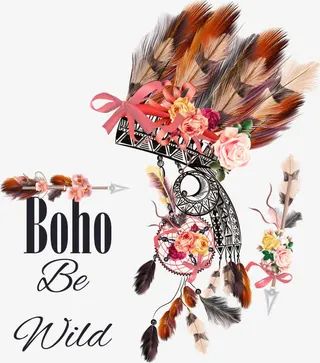 矢量羽毛鲜花手绘免抠