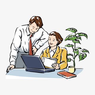 手绘办公人物场景免抠