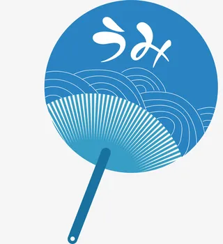 日式扇子装饰素材免抠