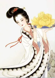 手绘唐代仕女画像免抠