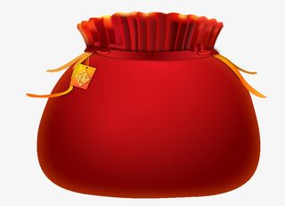 红色质感的福袋红包免抠