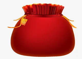 红色质感的福袋红包免抠