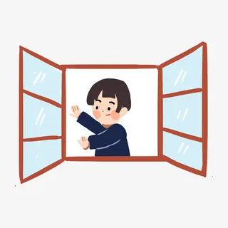 灰色创意开窗通风元素免抠