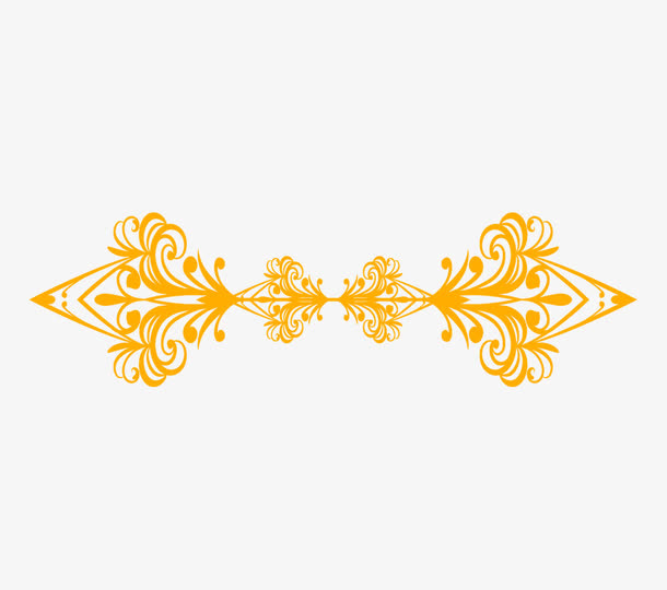 金色花纹欧式箭头免抠
