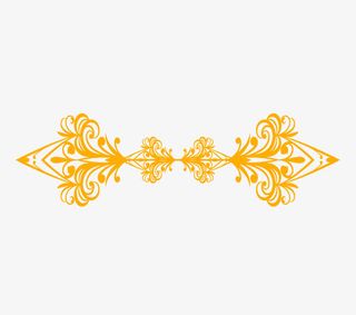 金色花纹欧式箭头免抠