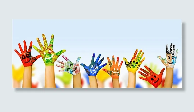 手掌涂鸦背景banner装饰高清