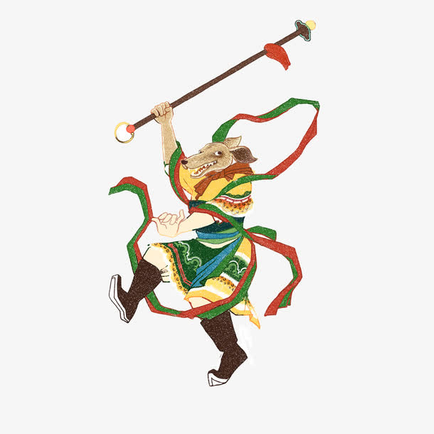 年画狗狗免抠