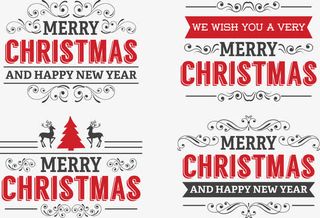 圣诞快乐花边免抠