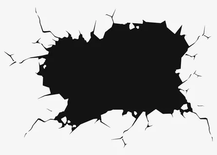 黑色大气墙壁破洞效果元素免抠装饰墨迹笔触元素