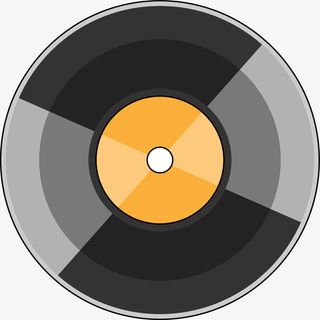 黑色卡通光盘免抠