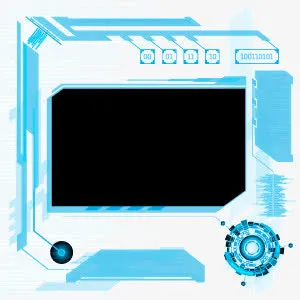 蓝色科技感安全系统矢量图免抠