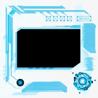 蓝色科技感安全系统矢量图免抠