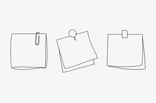 手绘卡通方形线条便签纸边框免抠