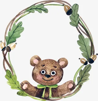 卡通灰熊动物矢量图免抠