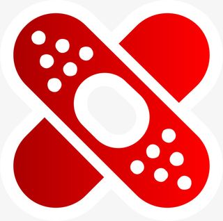 红色渐变医院创可贴免抠