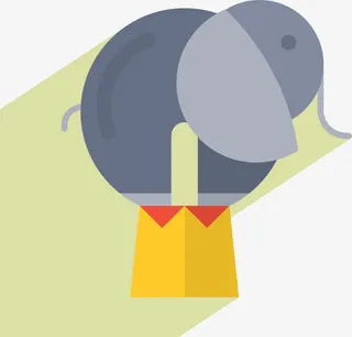 可爱扁平马戏团大象免抠