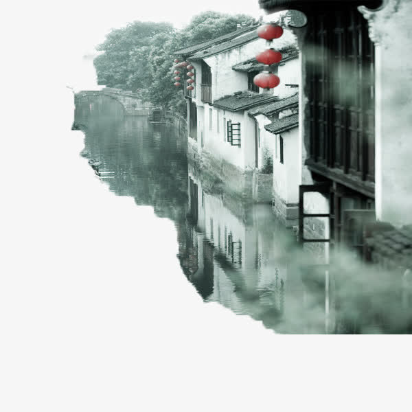 江南小镇免抠