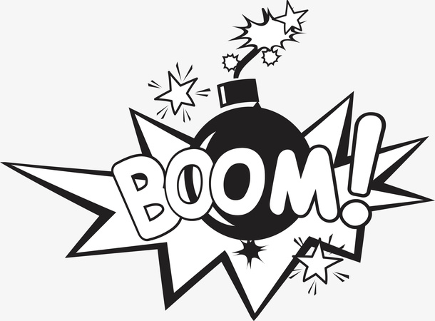 漫画炸弹爆炸贴纸免抠