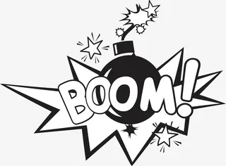 漫画炸弹爆炸贴纸免抠