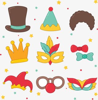 狂欢节派对面部装饰免抠