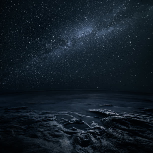 黑色星空土地海报背景免抠