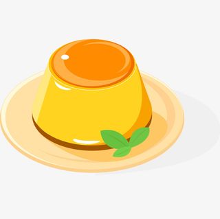 手绘彩色零食美食布丁免抠