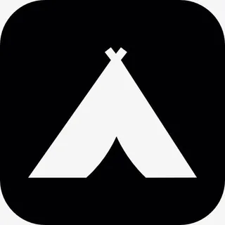 印度帐篷的轮廓在一个圆形的广场图标免抠