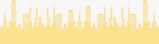黄色城市光剪影免抠