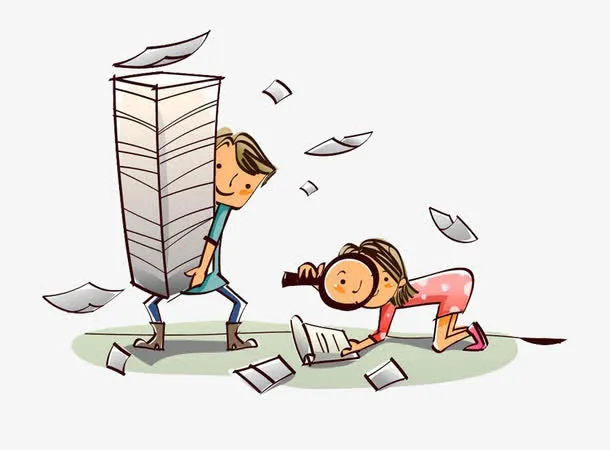 卡通文件掉地上免抠