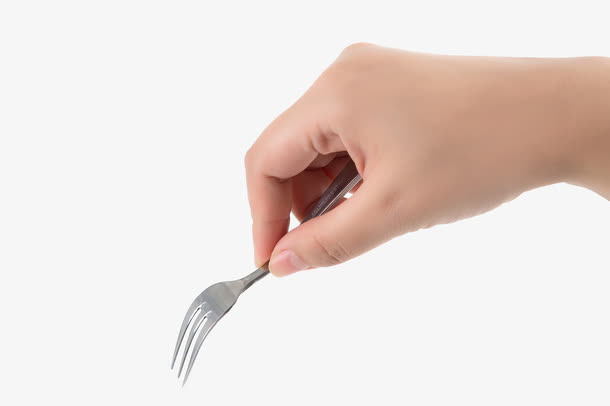 拿着叉子的手免抠
