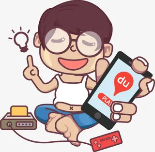 产生主意的卡通男子免抠