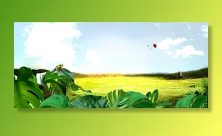 春清新简约绿色海报背景高清商务科技背景