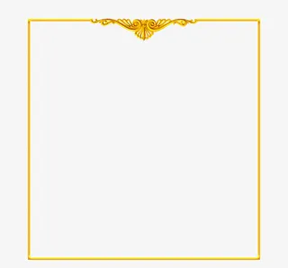 金色边框免抠标签元素