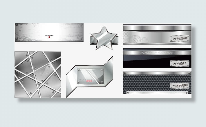 金属质感五角星底纹背景矢量