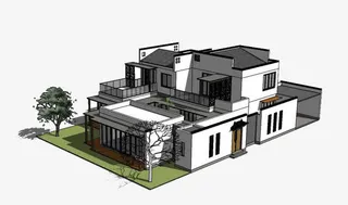 复式房子立体图免抠