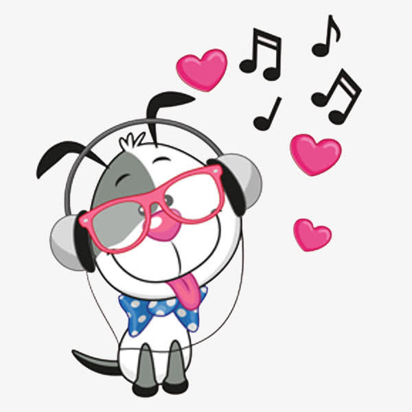 听音乐的小狗免抠
