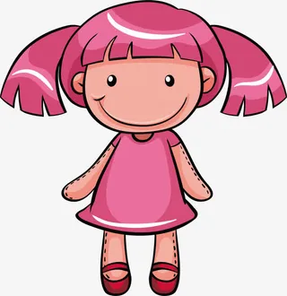 粉红色布娃娃免抠