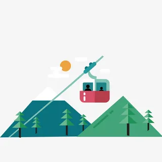 矢量山和树免抠