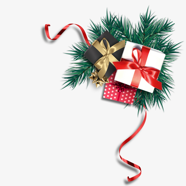 圣诞节装饰礼盒免抠
