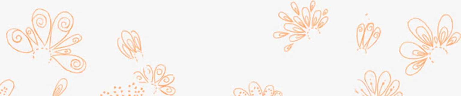 红色手绘花纹设计春天免抠